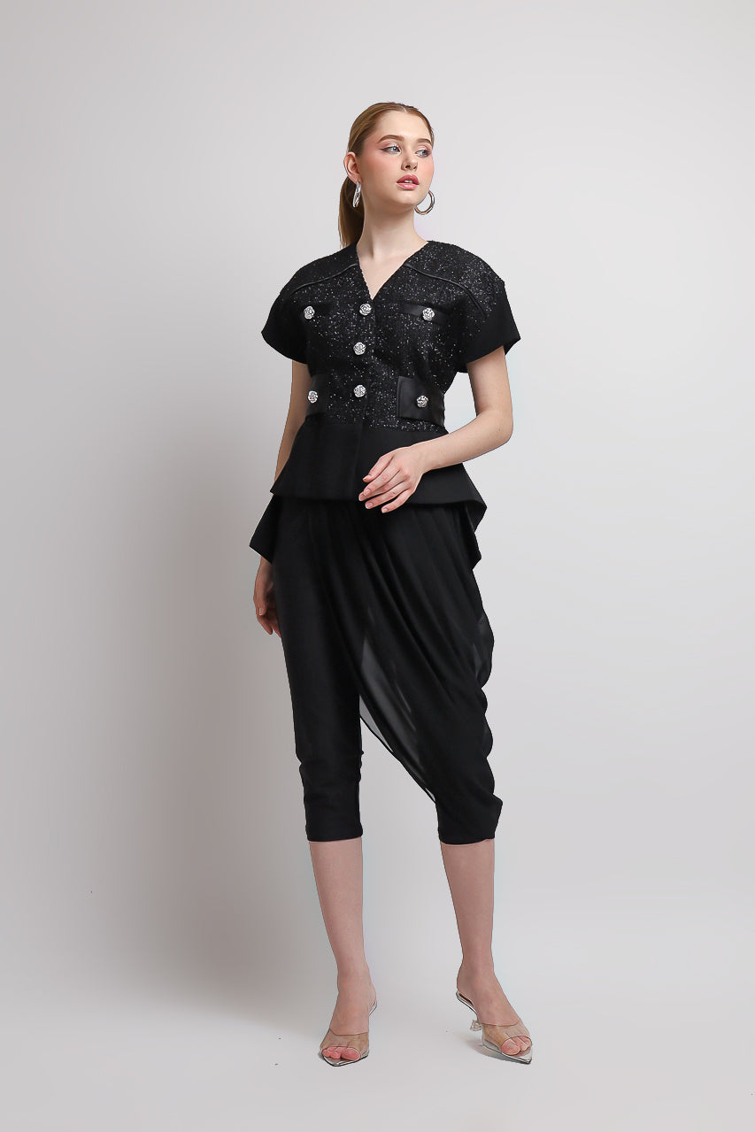 Bloom et Champs Tassel Glitter Top/Chiffon Pants