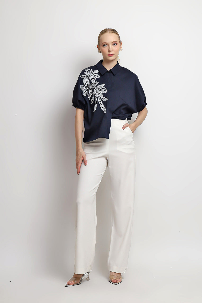 Bloom et Champs Kemeja Bunga Silver