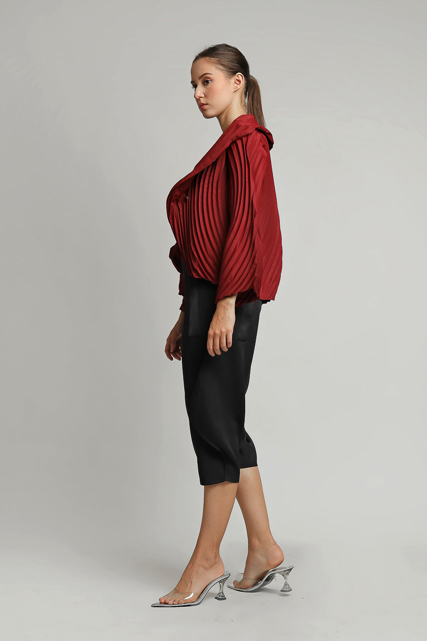 BLOOM ET CHAMPS RED OUTER PLEATS