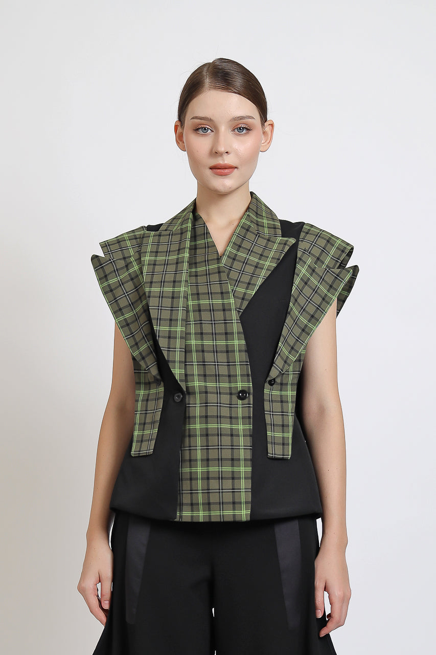 Bloom et Champs Blouse Double Lapel Olive