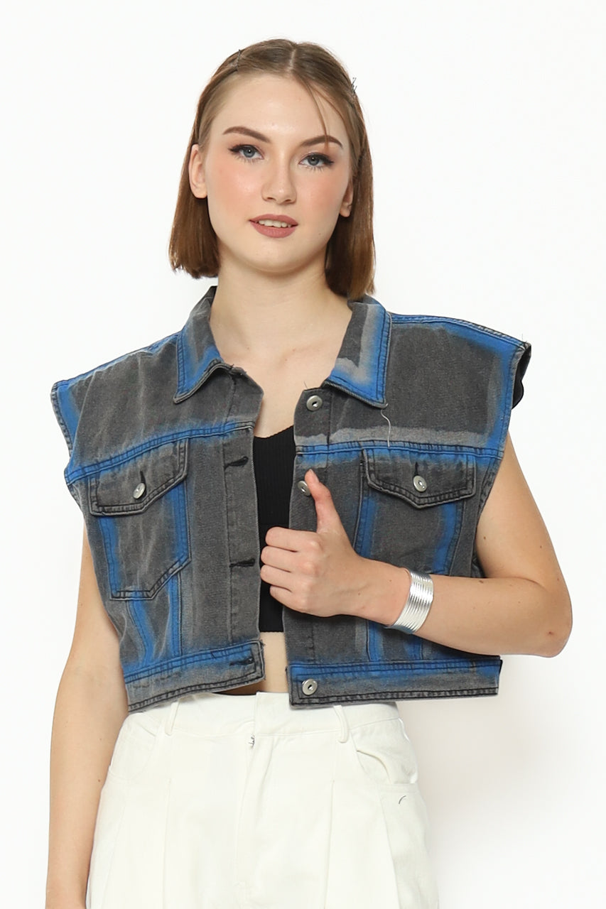 Bloom et Cotton Vest Denim Biru
