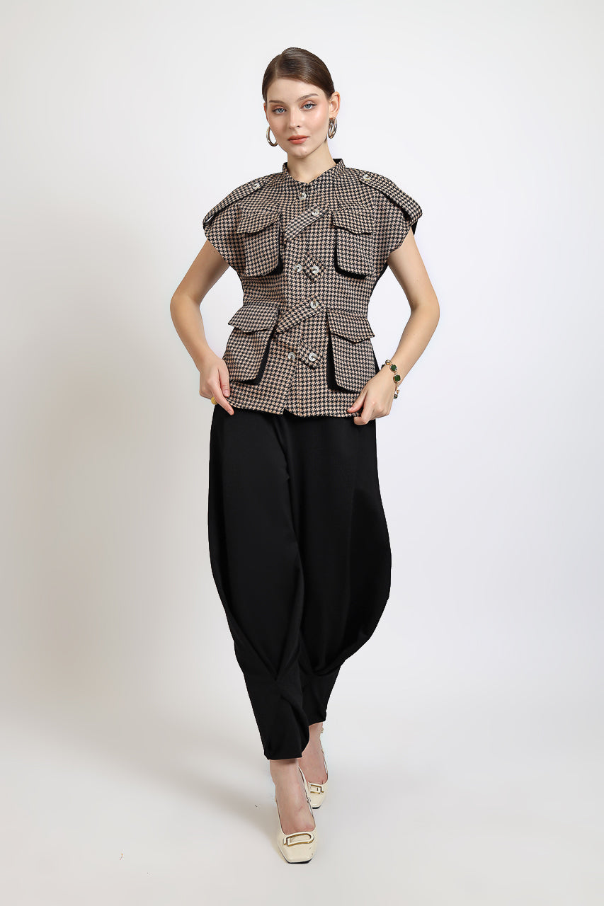 Bloom et Champs Safari Checkered Choco Blouse