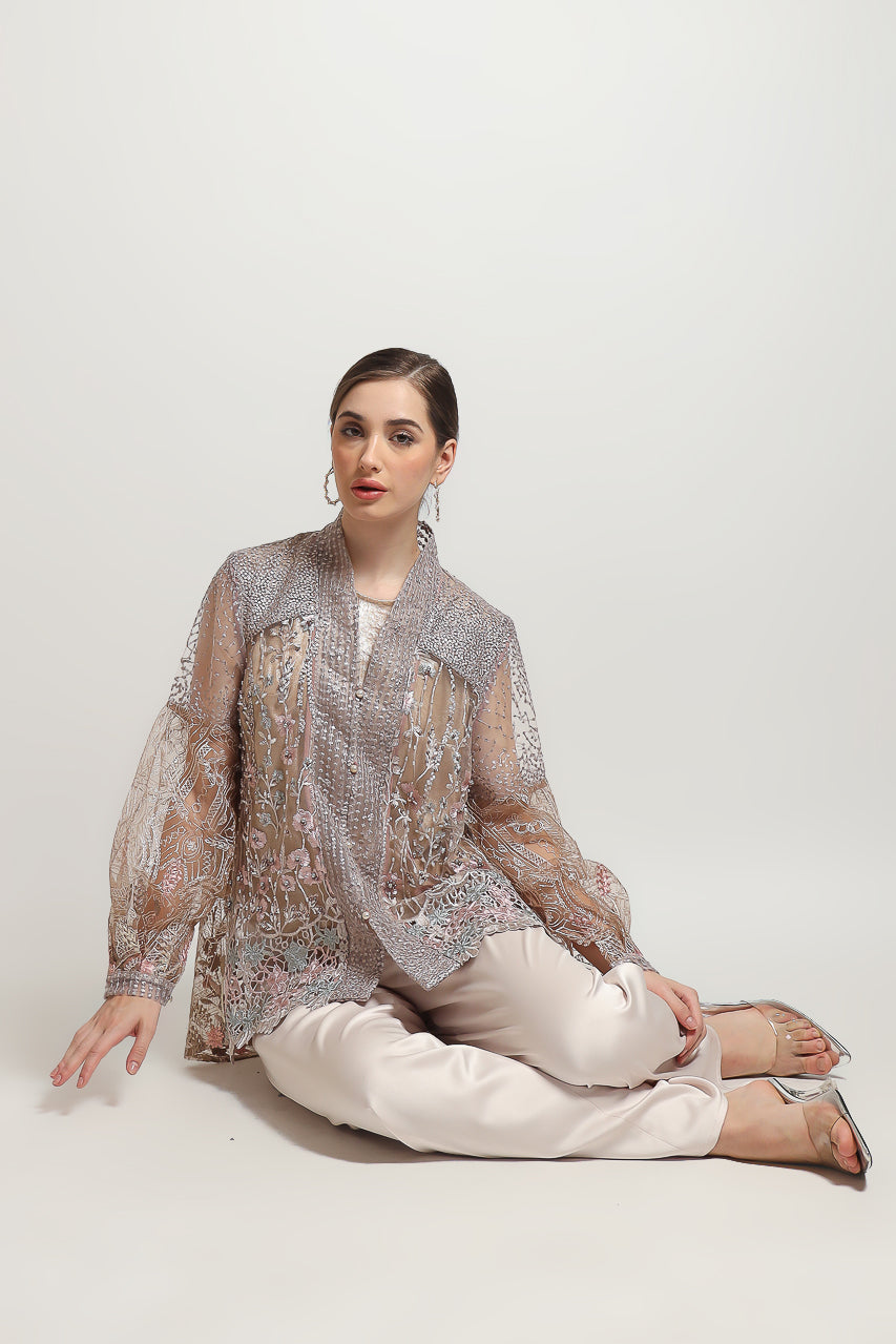 Bloom et Champs Kimono Kaftan KBY Pinkish with Elastic Saten Nude Pants