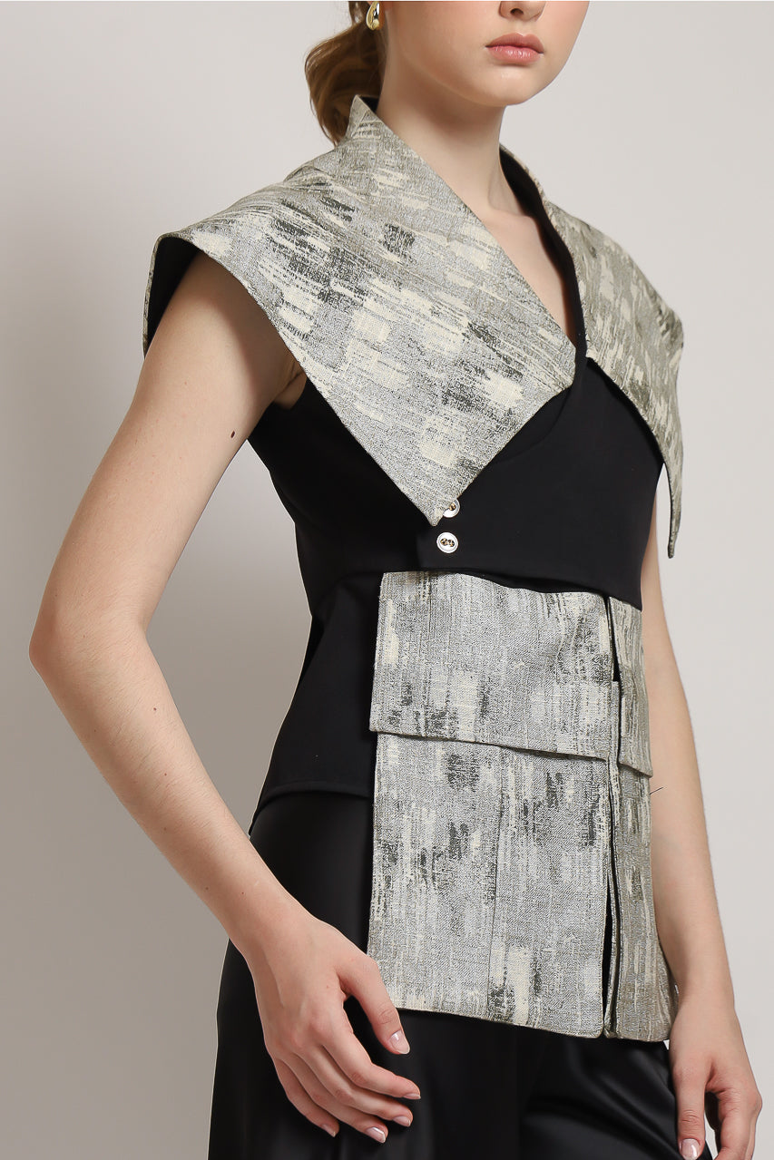 Bloom et Champs Selah Silver/Flare Saten Pants (Elastic Waist)