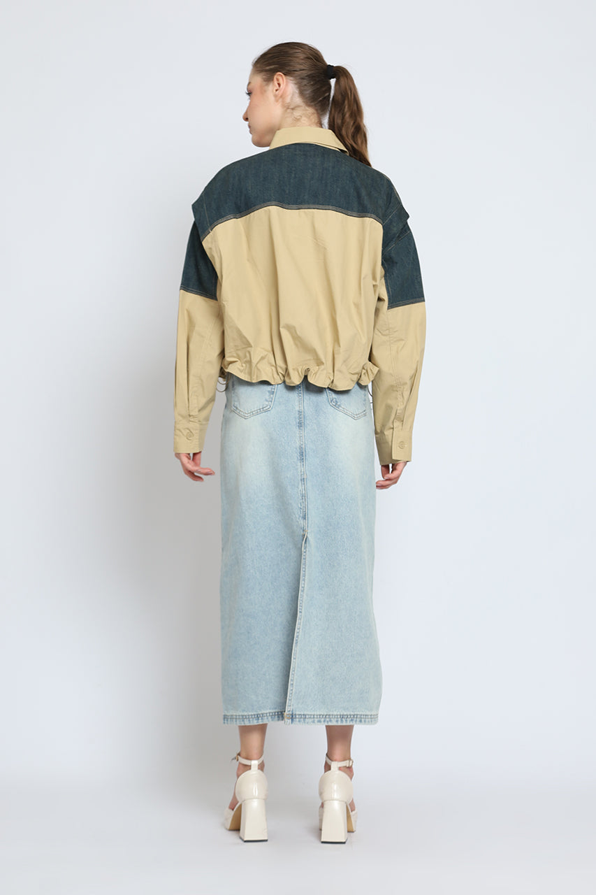 Bloom et Cotton Denim Block Top