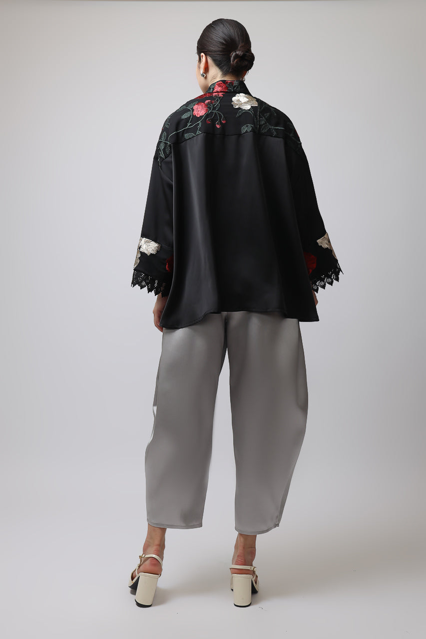 Bloom et Champs Mawar Blouse/Mikado Silver Pants