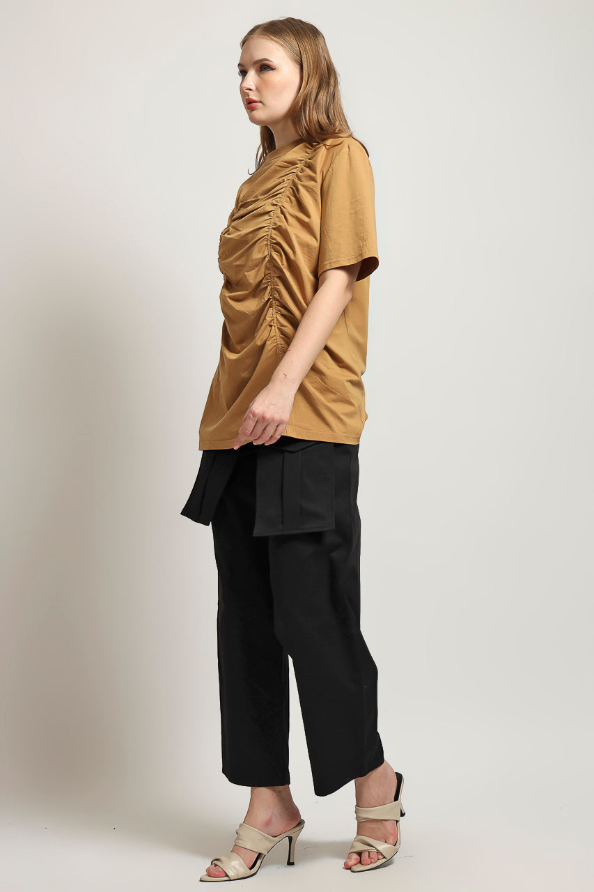 Bloom et Cotton Wrinkled Mocha Tee