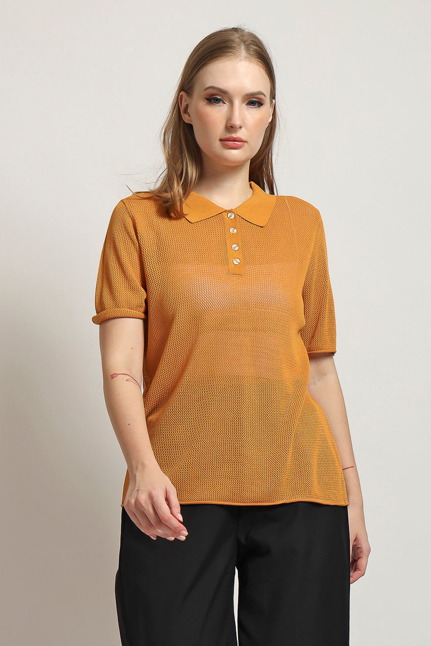 Bloom et Cotton Net Knit in Turmeric