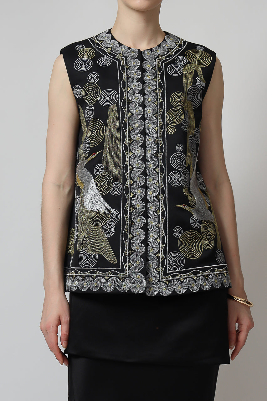 Bloom et Champs Abstract Embroidered Vest