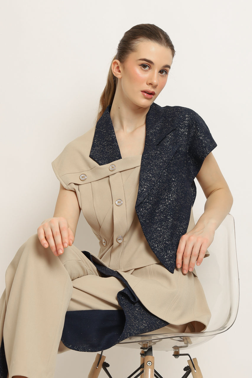 Bloom et Champs Lapel Glitter Top/ Celana Glitter