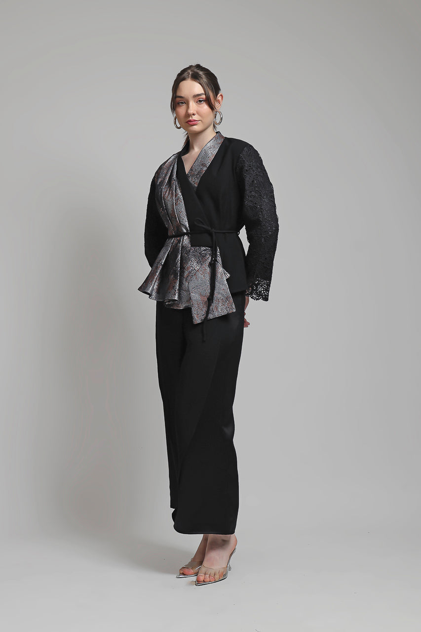 Bloom et Champs Kimono Erine Jacquard/Long Saten Pants