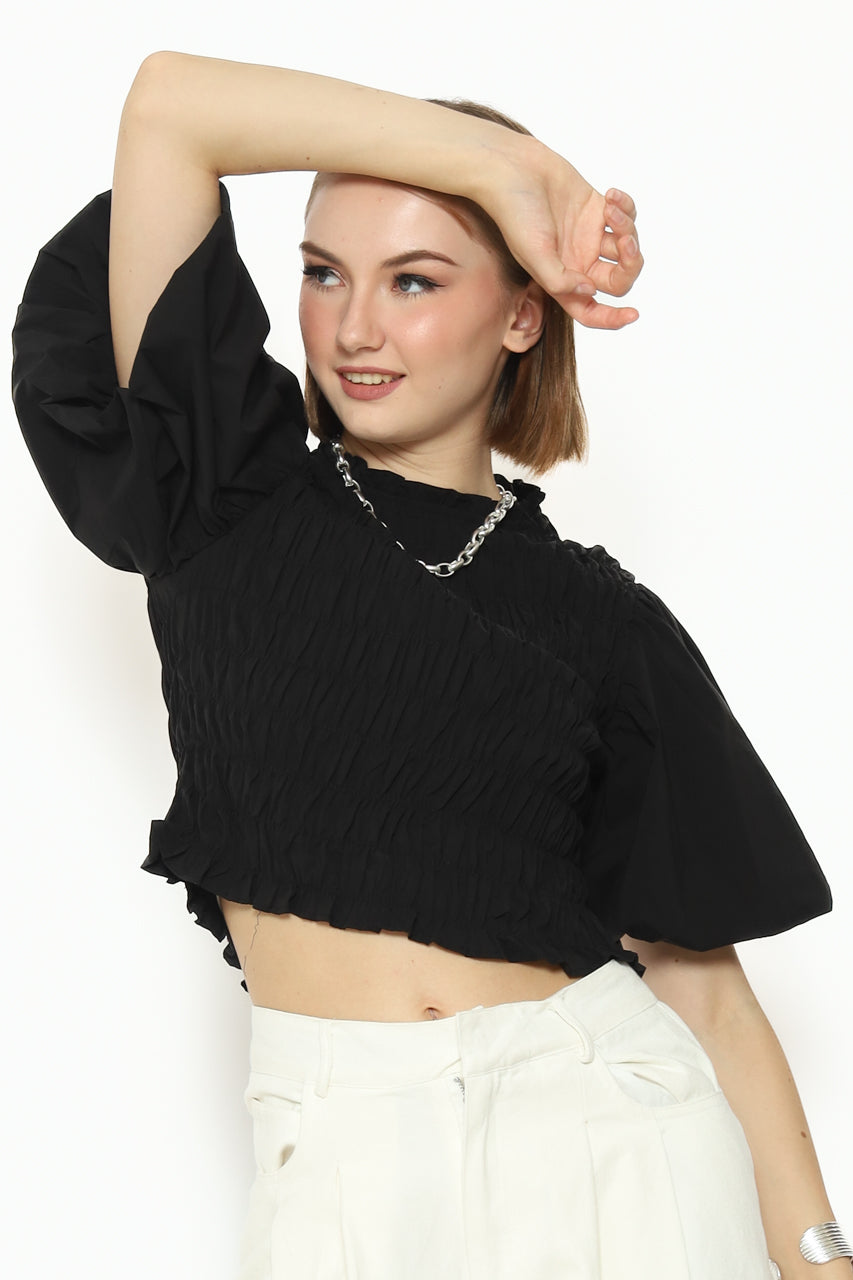 Bloom et Cotton Smock Top/ White Denim Pants