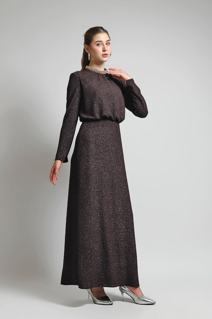 Bloom et Champs Dress Cognac Pearl Dress