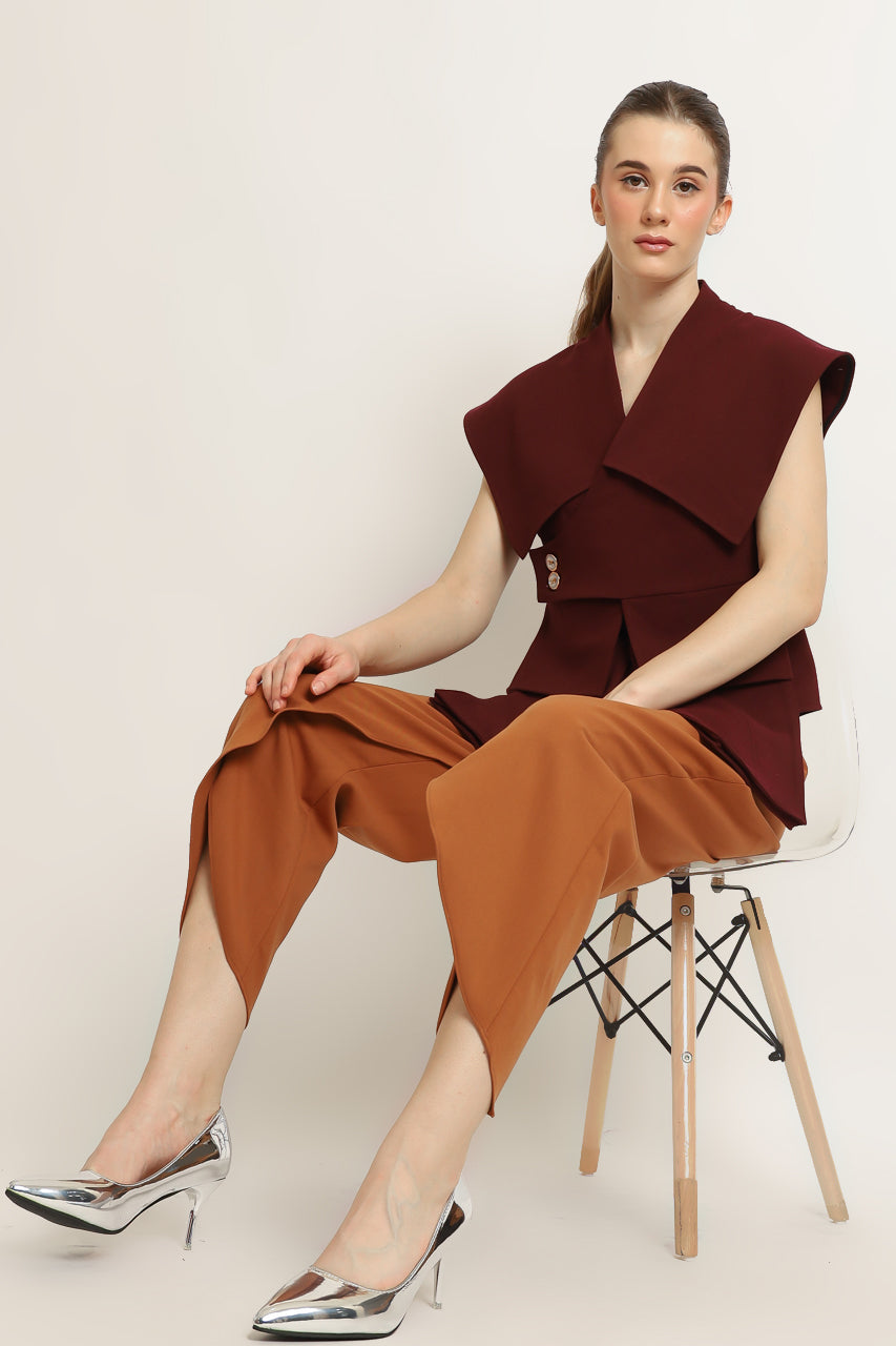 Bloom et Selah Top in Maroon