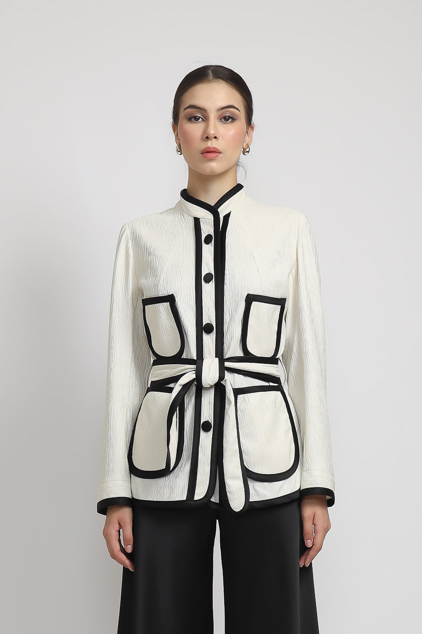 Bloom et Champs Blazer Michelle Mono List/Celana Satin Flare