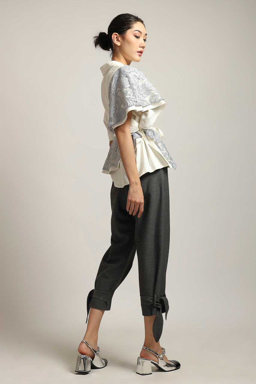 Bloom et Champs Kemeja Silver Brukat