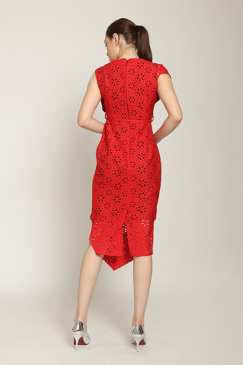 Bloom et Champs Dress Sumba Eyelet in Red