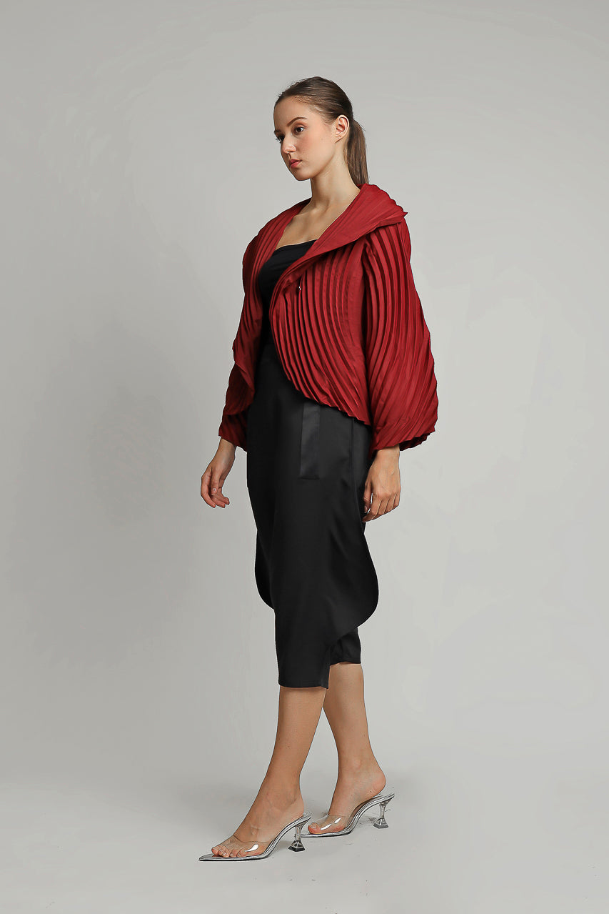 BLOOM ET CHAMPS RED OUTER PLEATS