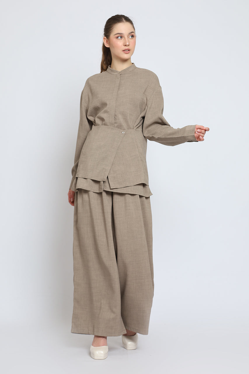 Bloom et Cotton Flowy Obi Shirt/ Hi waist Flowey Pants