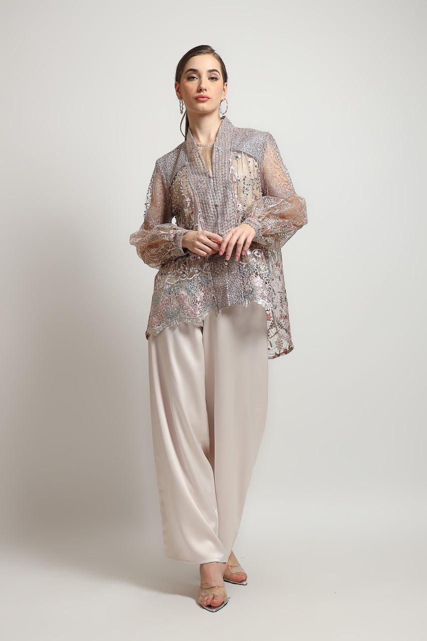 Bloom et Champs Kimono Kaftan KBY Pinkish with Elastic Saten Nude Pants