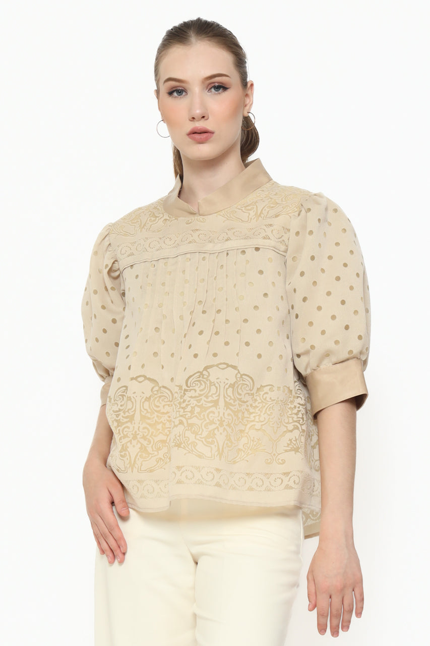 Bloom et Champs Kemeja Organza Krem