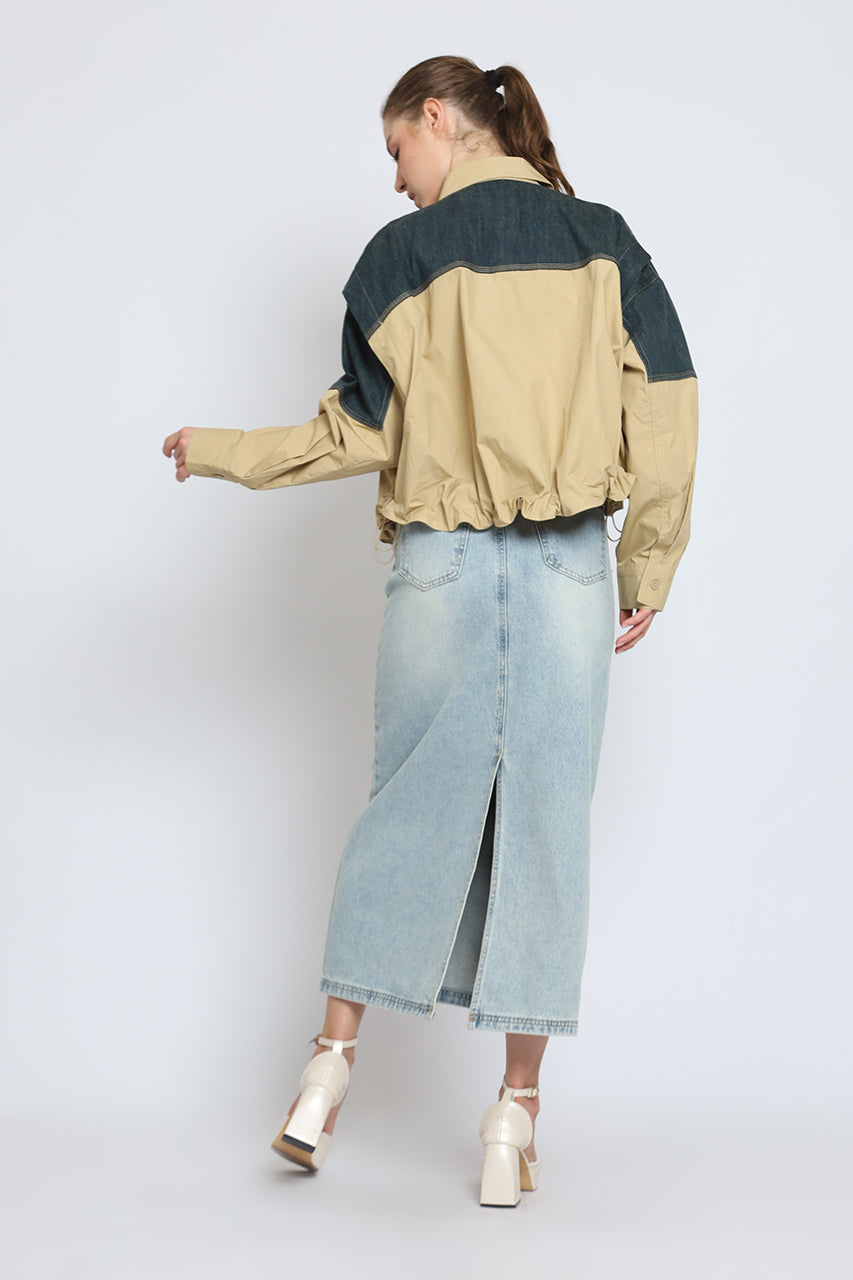 Bloom et Cotton Denim Block Top