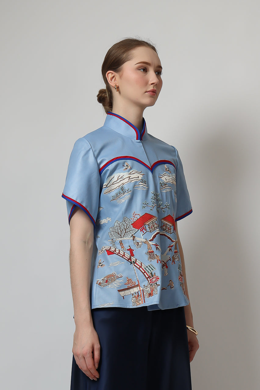 Bloom et Champs Pagoda Embroidered Shirt