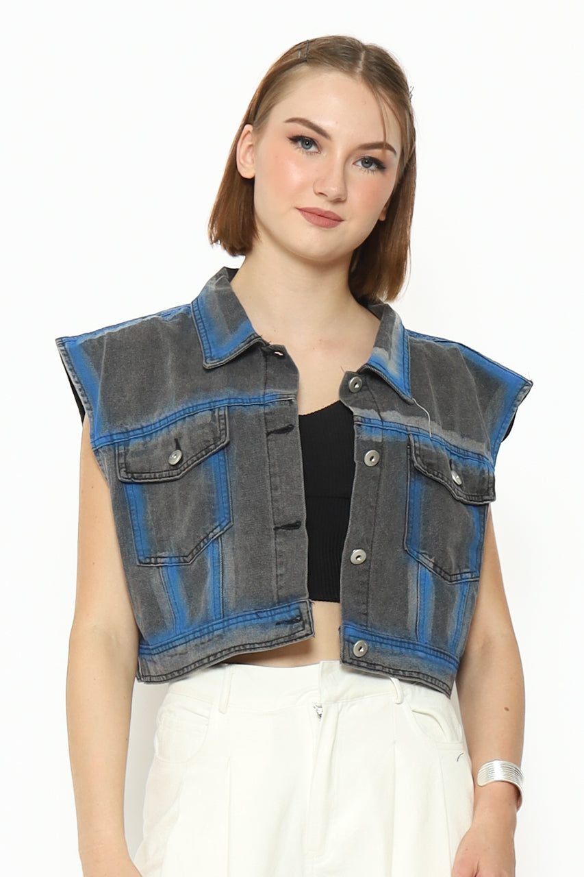 Bloom et Cotton Vest Denim Biru