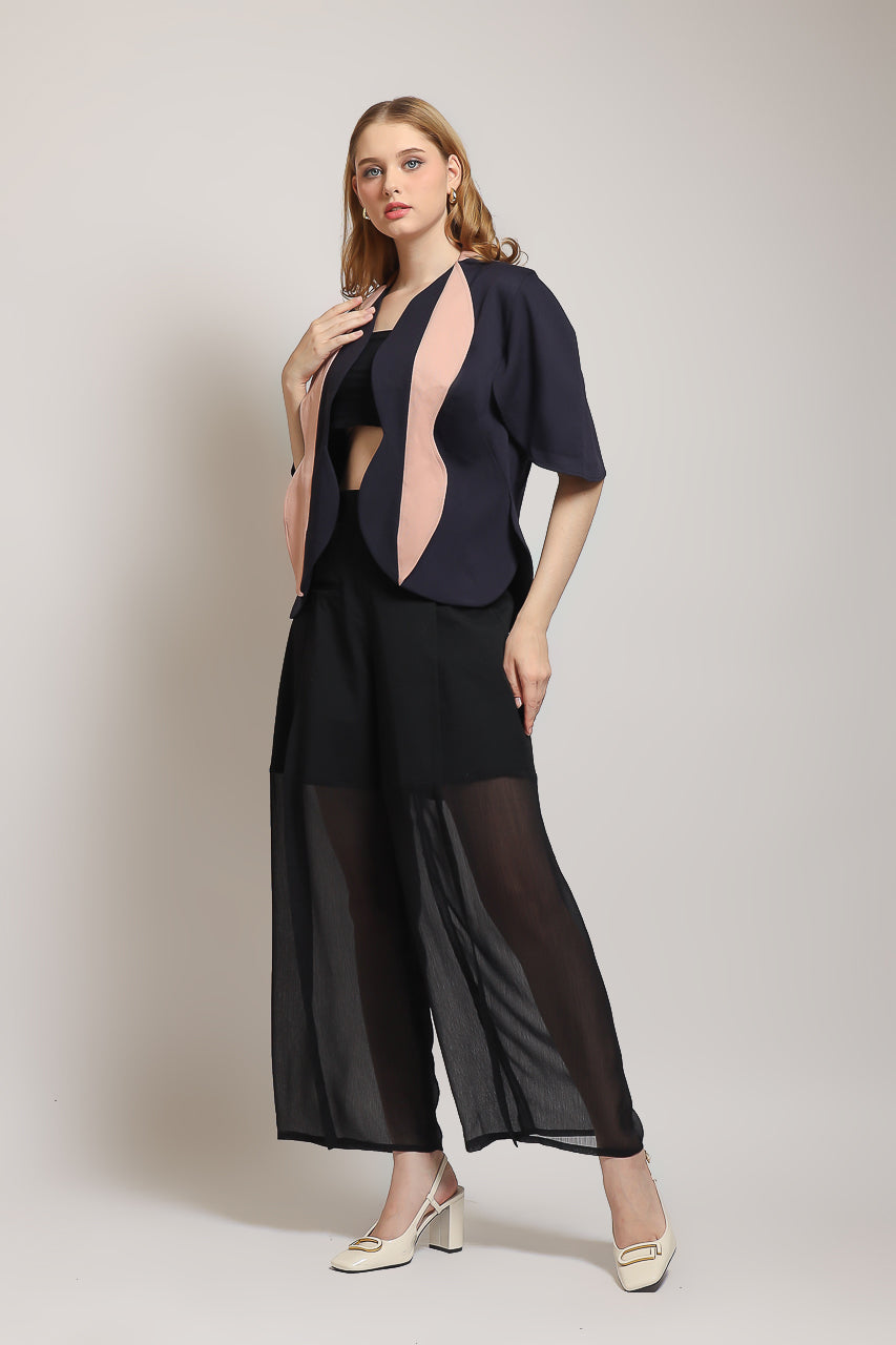 Bloom et Champs Outer Tulip Navy / Alena Chiffon Pants