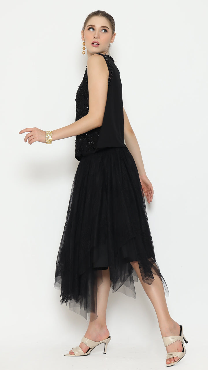 Bloom et Champs Chantili Tulle Skirt / Embellished Tank Top