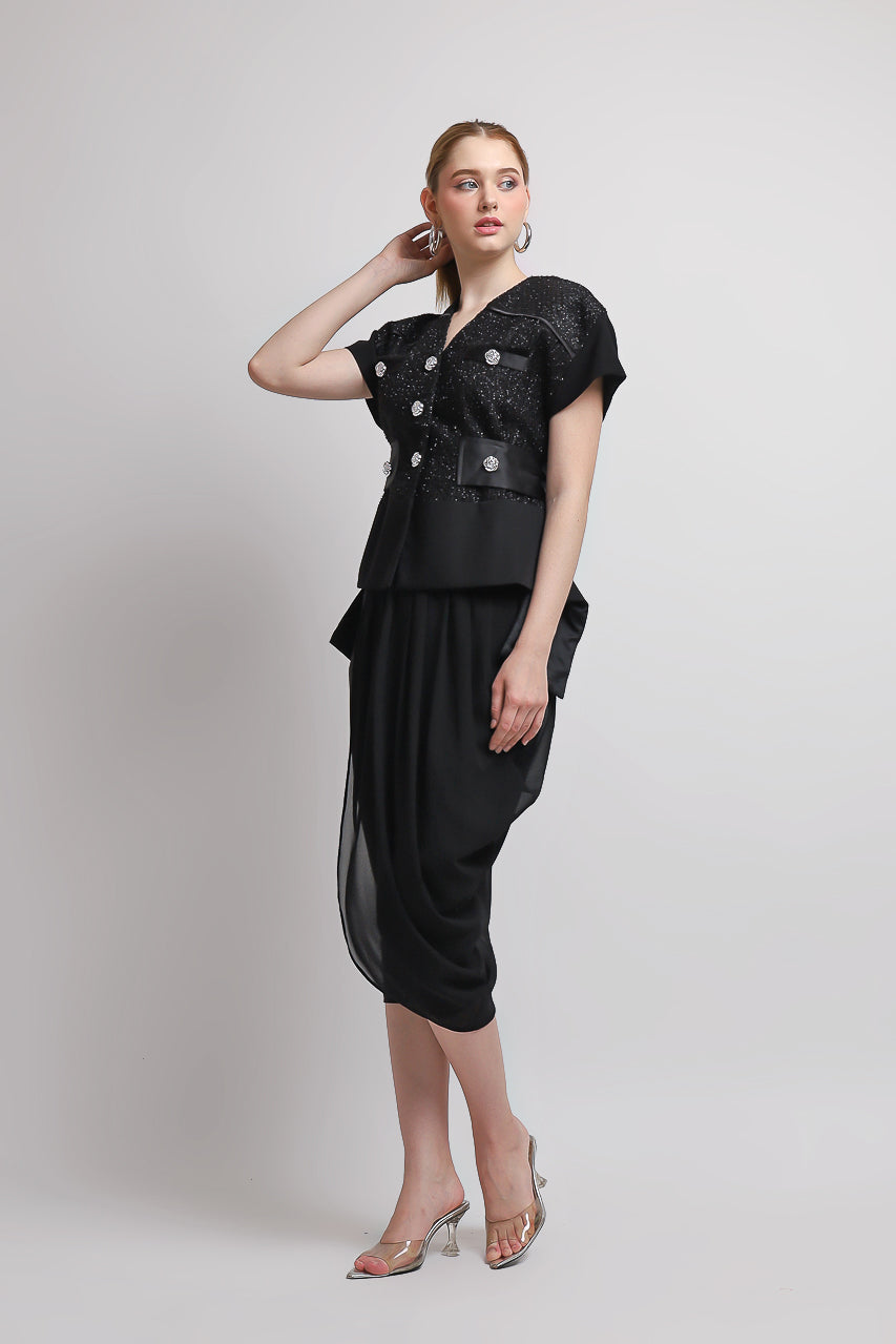 Bloom et Champs Tassel Glitter Top/Chiffon Pants