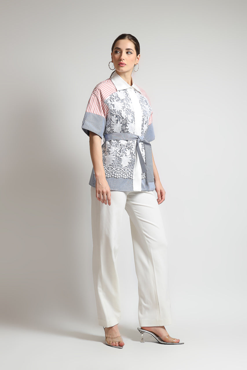 Bloom et Champs Kemeja Salur Pink