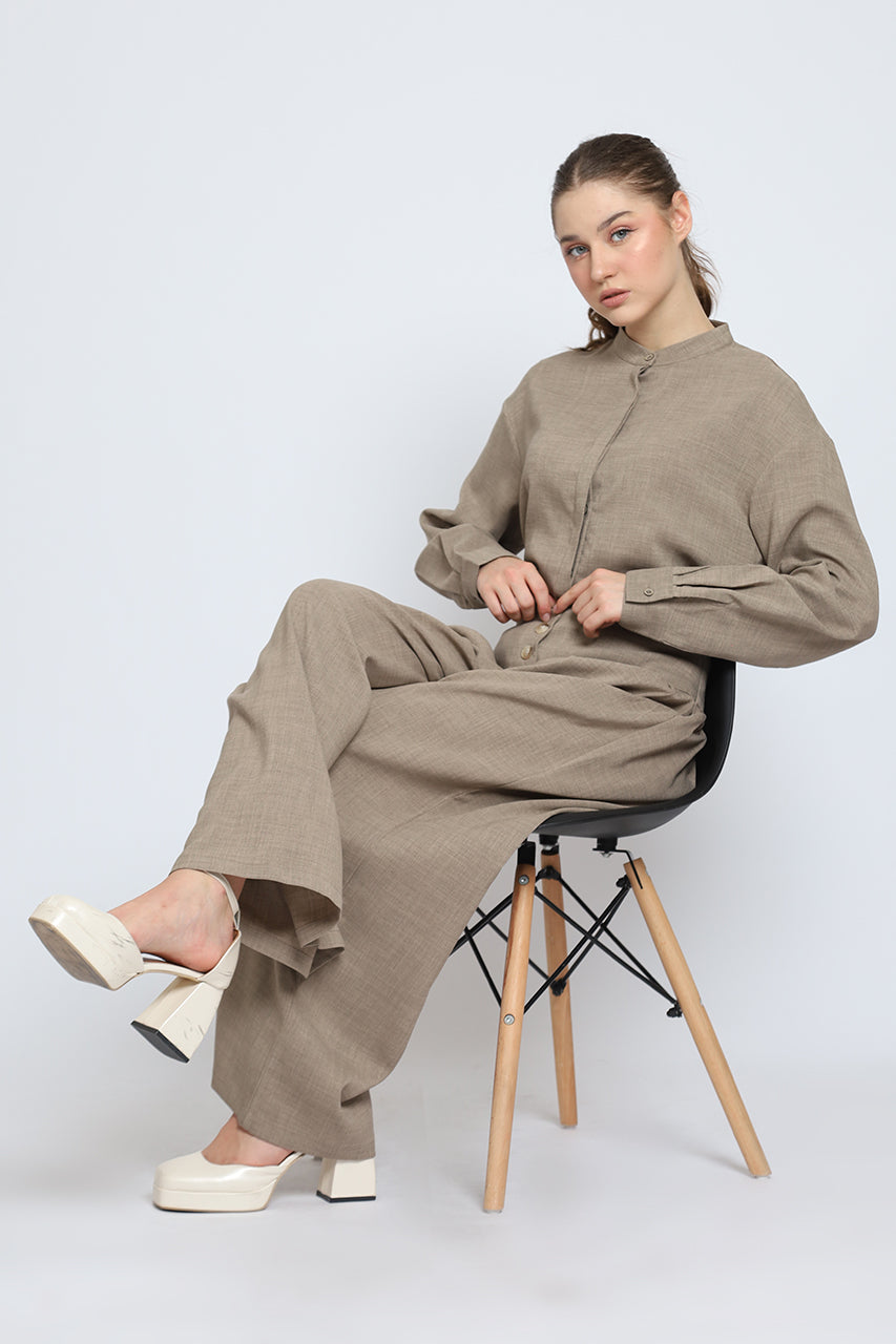 Bloom et Cotton Flowy Obi Shirt/ Hi waist Flowey Pants