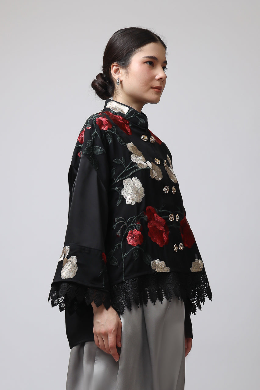 Bloom et Champs Mawar Blouse/Mikado Silver Pants