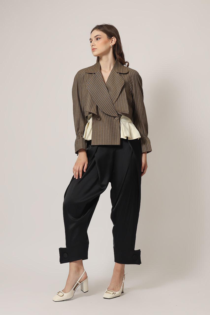 Bloom et Champs Kemeja Lipas Salur Mocha