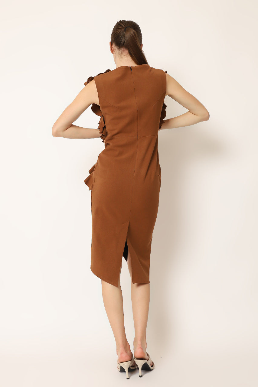 Bloom et Champs Dress Rample in Teracotta