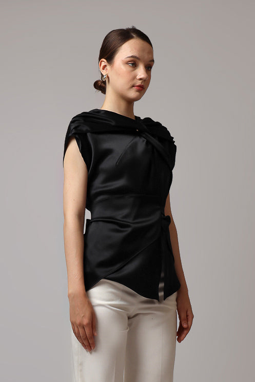 Bloom et Champs Top Saten Knot in Black