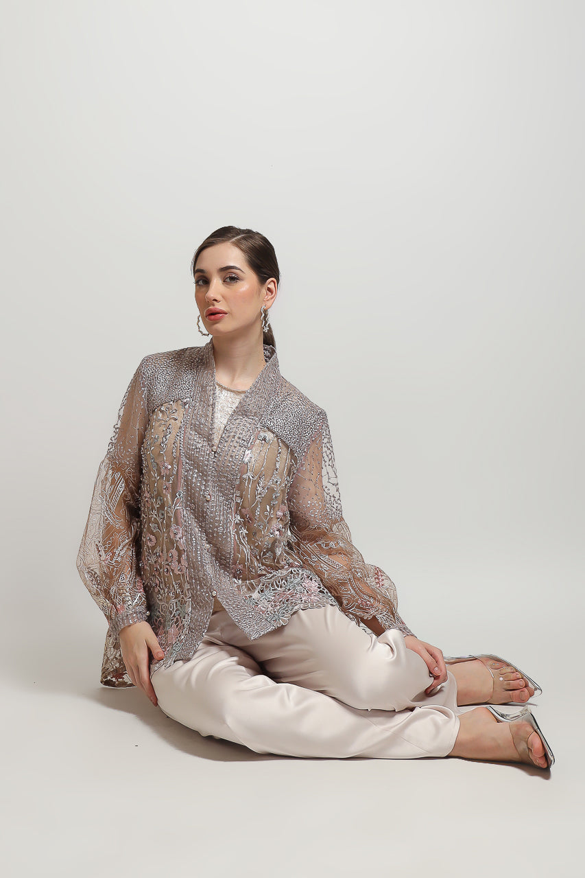 Bloom et Champs Kimono Kaftan KBY Pinkish with Elastic Saten Nude Pants