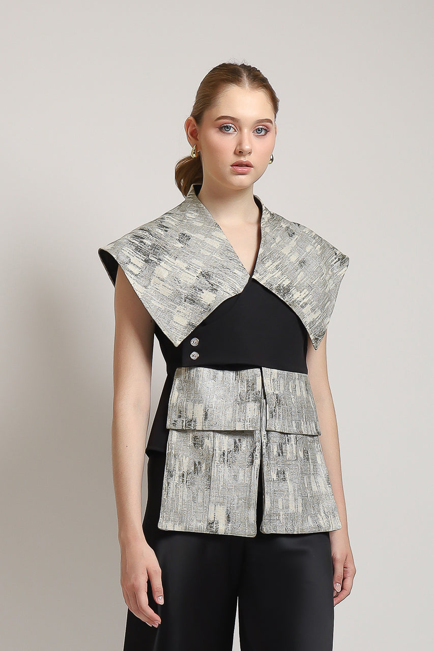 Bloom et Champs Selah Silver/Flare Saten Pants (Elastic Waist)