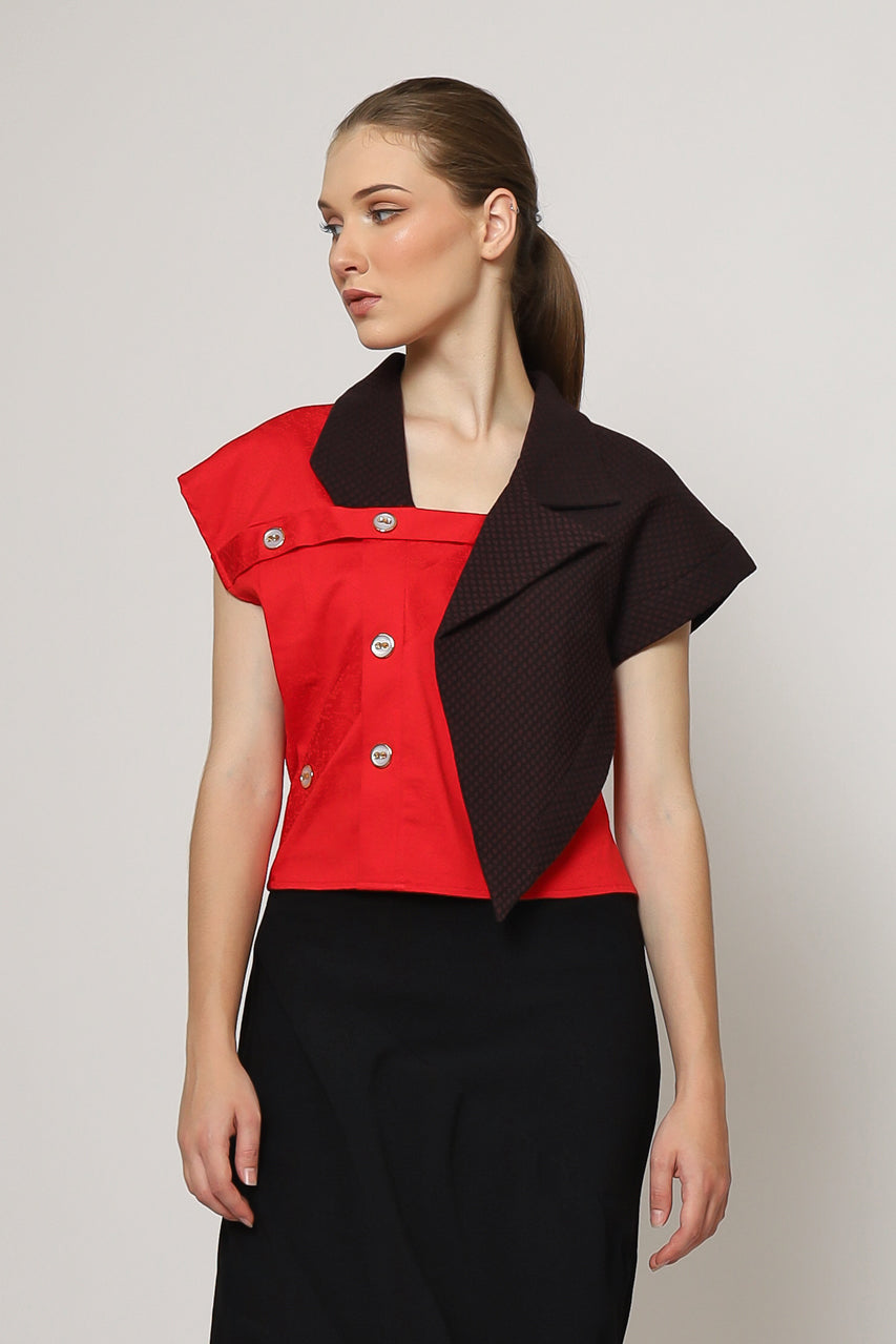 Bloom et Champs Top Lapel Merah
