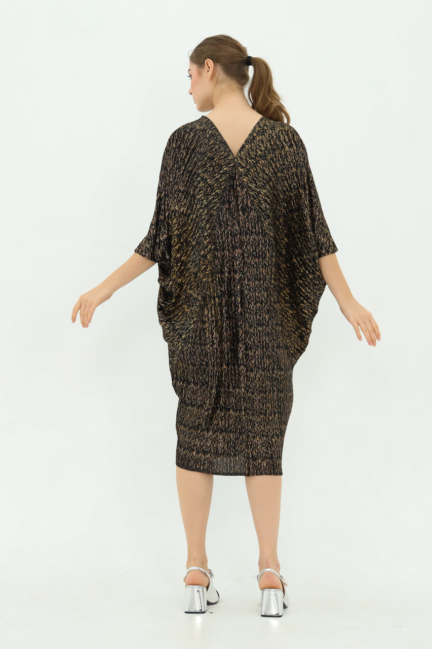 Bloom Pleats Dress Emas