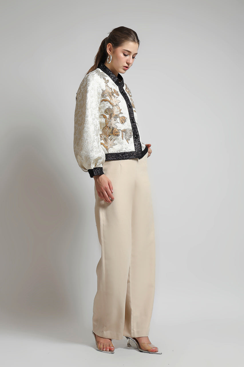 Bloom et Champs Blazer Jacquard Bordir Kembang