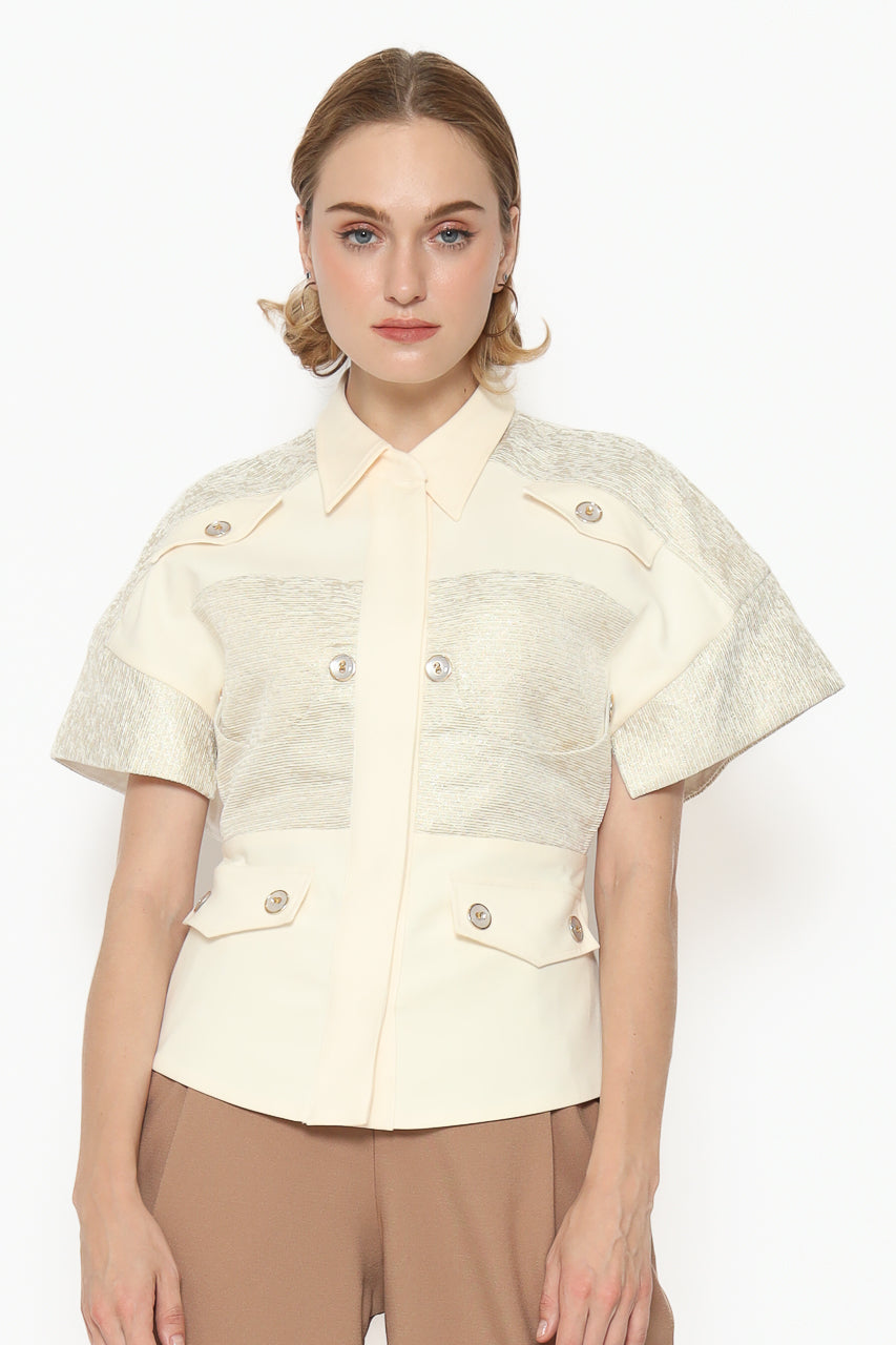 Bloom et Champs Kemeja Jacquard Kancing