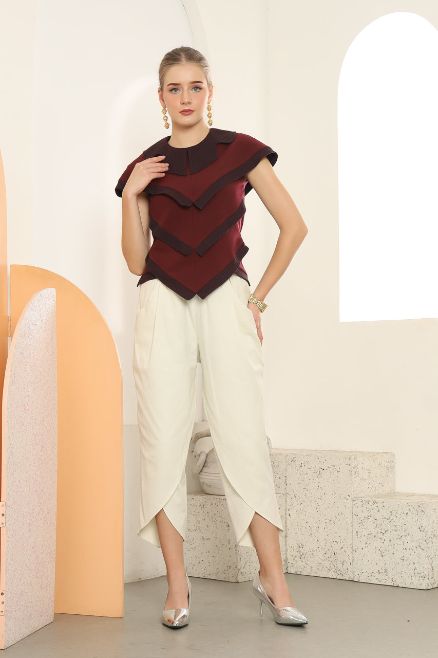 Bloom et Champs Pyramid Maroon Top