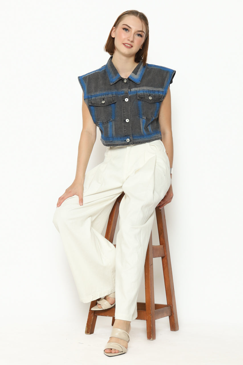 Bloom et Cotton Vest Denim Biru