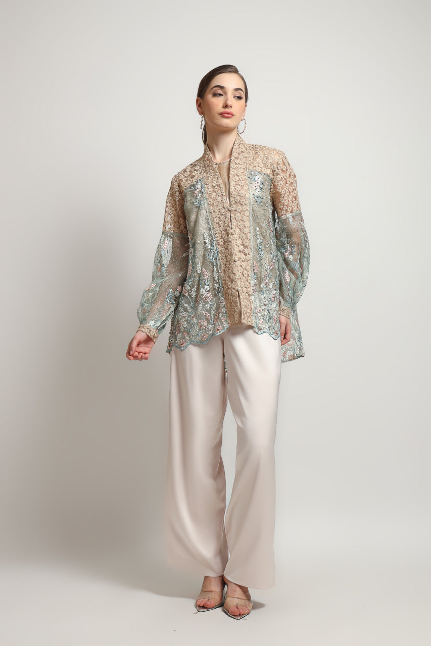 Bloom et Champs Kimono Kaftan KBY Olive with Elastic Saten Pants