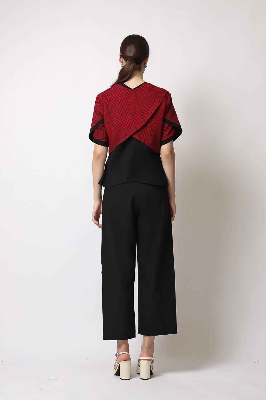 Bloom et Champs Collins Blouse Red Checkered