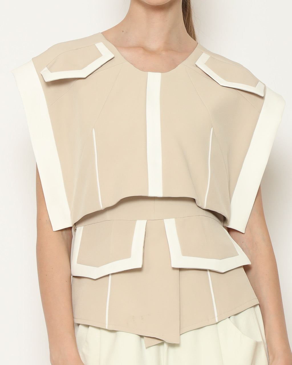 Bloom et Champs Layered Beige Top