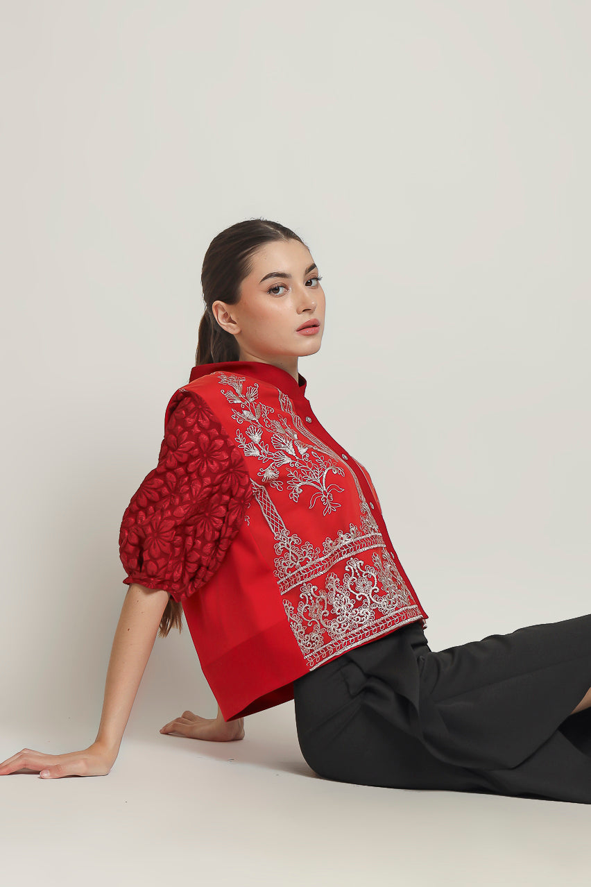 Bloom et Champs Bamboo Tulle in Red