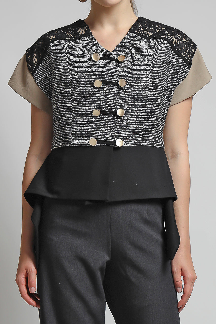 Bloom et Champs Top Tassel Jacquard Grey